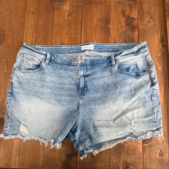 Lane Bryant Pants - Lane Bryant Light Wash Distressed Denim Jean Shorts